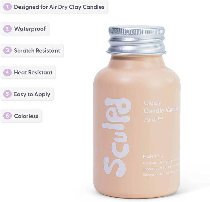 Sculpd 70 ml Gloss Candle Glaze, Scratch Resistant and Fireproof Gloss Candle Varnish - Image 2